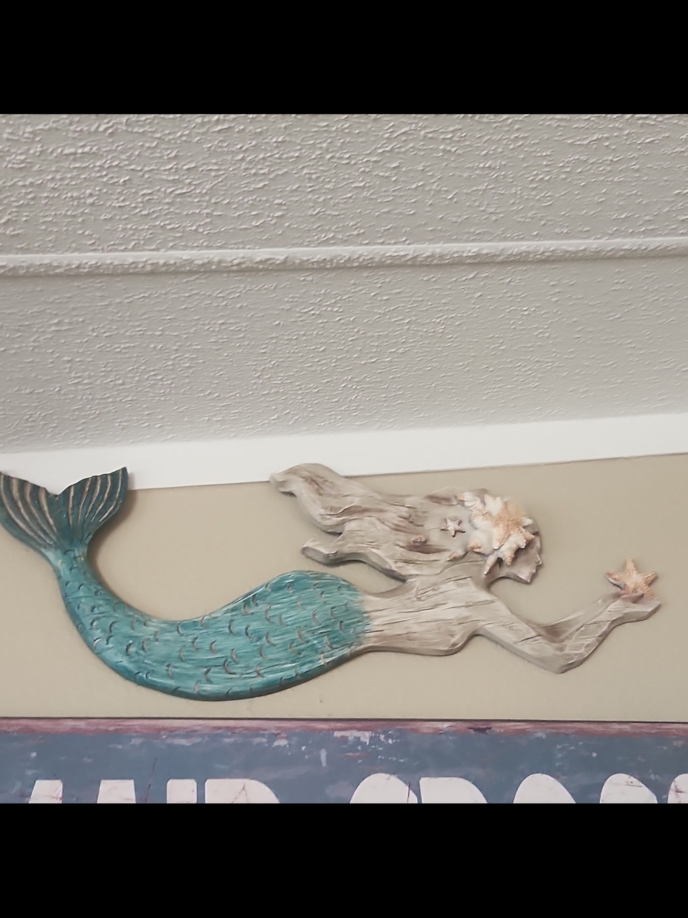 Abrand Teal and Sandstone Mermaid Wall Art